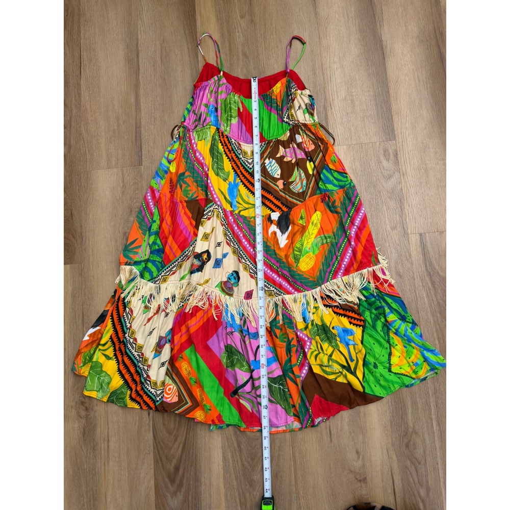 Colorful Tropical Fringe Spaghetti-Strap Sundress - Multi - Picture 8 of 9